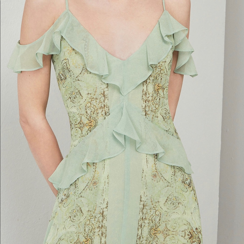 BCBG Linnette asymmetrical hem slip dress